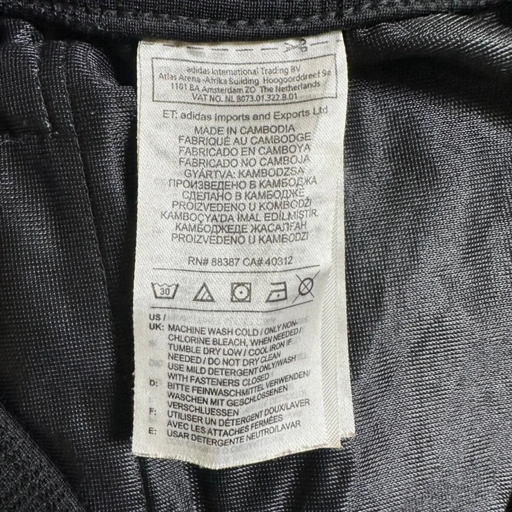 Adidas Mens Black White 3-Stripe Track Pants Zipper Pockets Small